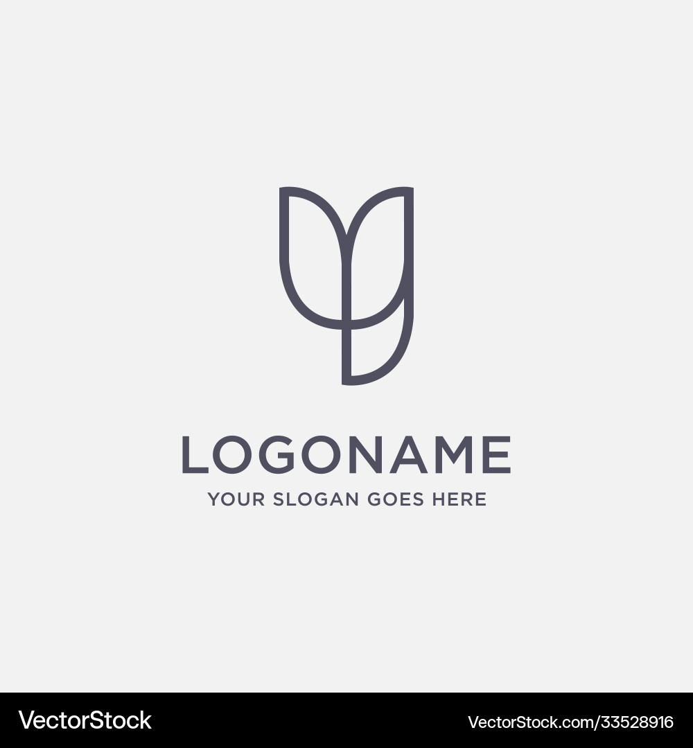 Minimalist Y Logo Icon Template vector image