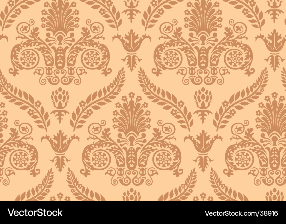 Renaissance Floral Wallpaper Vector Image