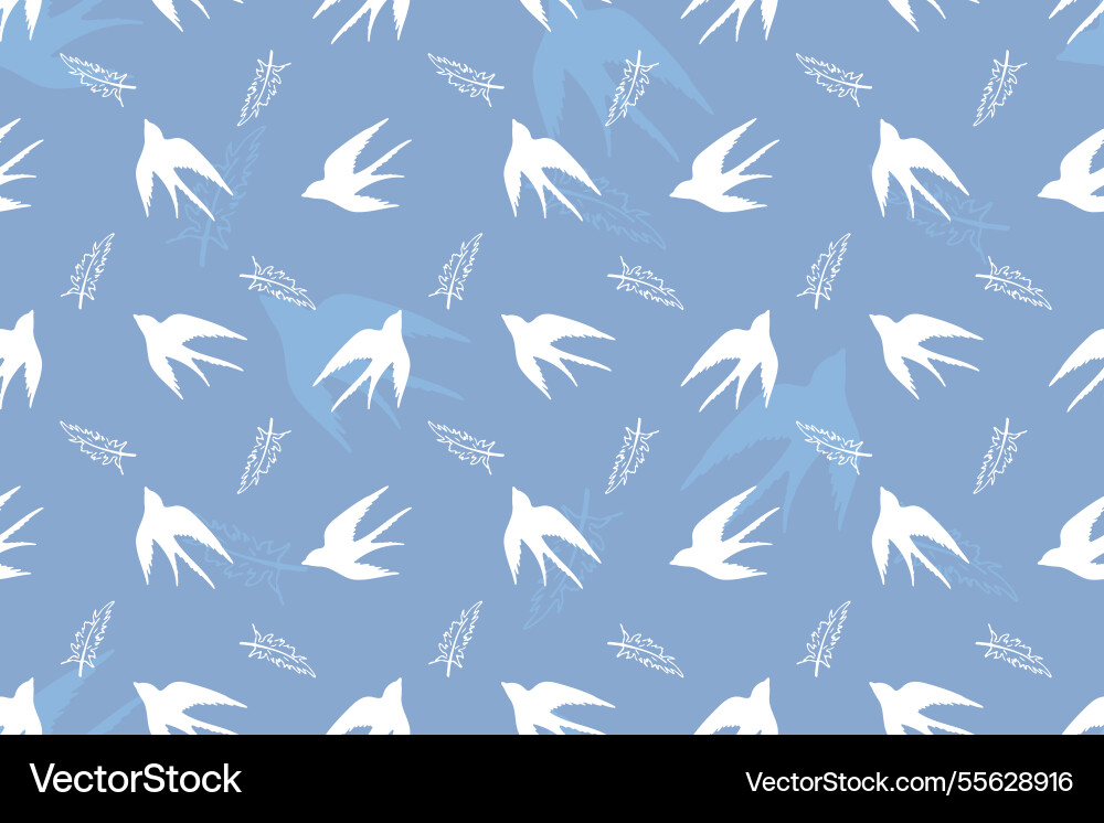 Seamless pattern with swallows in flight Vector Image