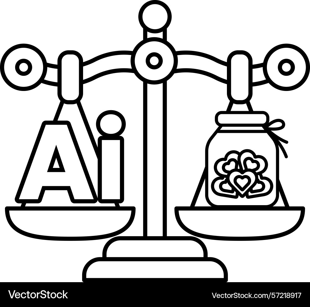 A scale with the letters ai on one side and jar A scale with the letters ai on one side and jar vector image