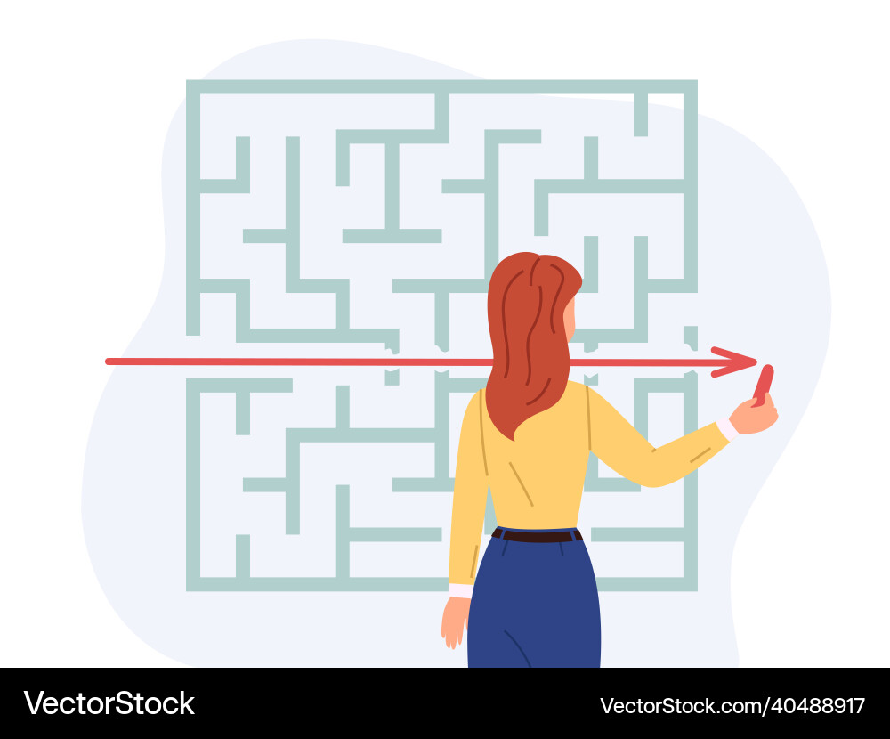 Audacious solution task direct path to goal Audacious solution task direct path to goal vector image