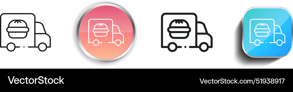 Burguer icon thin linear regular and button style vector image