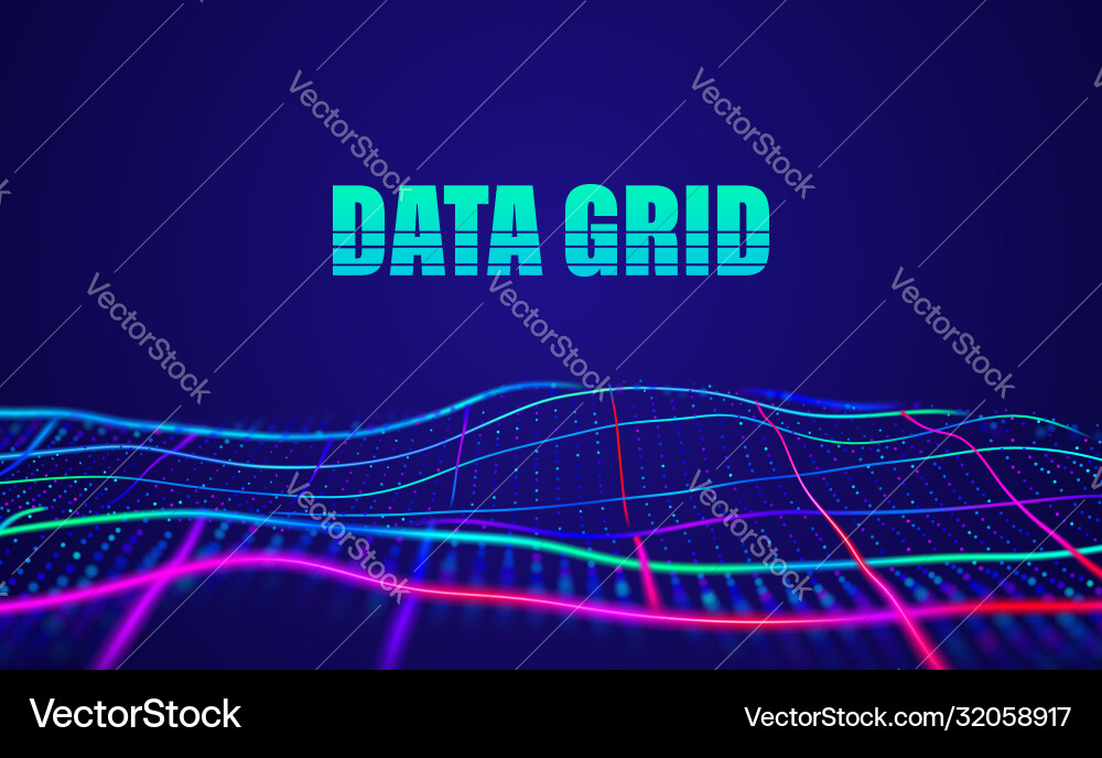 Data grid abstract background virtual vector image