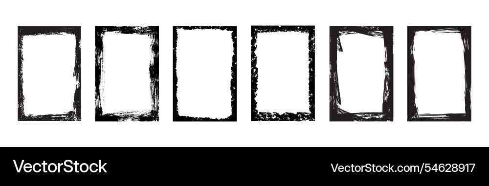 Frame with fuzzy worn borders rectangular window Frame with fuzzy worn borders rectangular window vector image