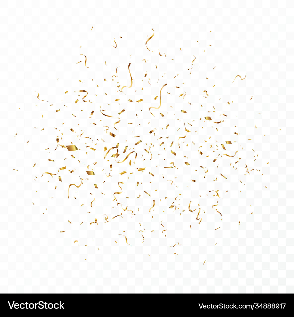 Gold confetti background isolated on transparent Gold confetti background isolated on transparent vector image