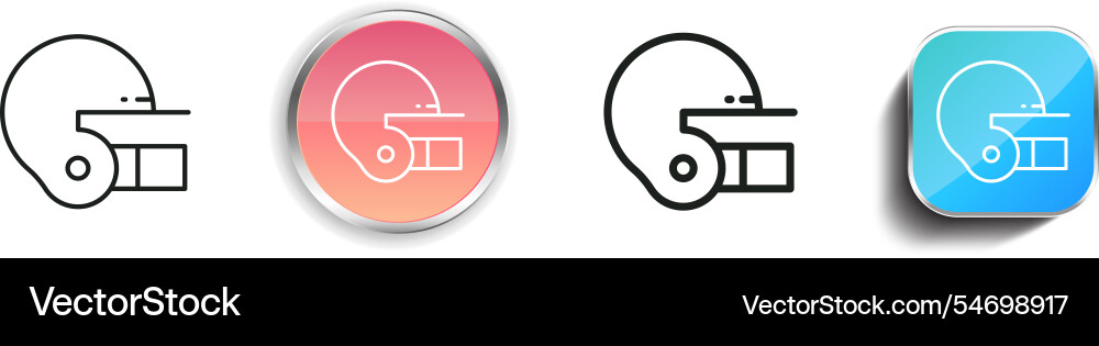 Helmet icon thin linear regular and button style vector image