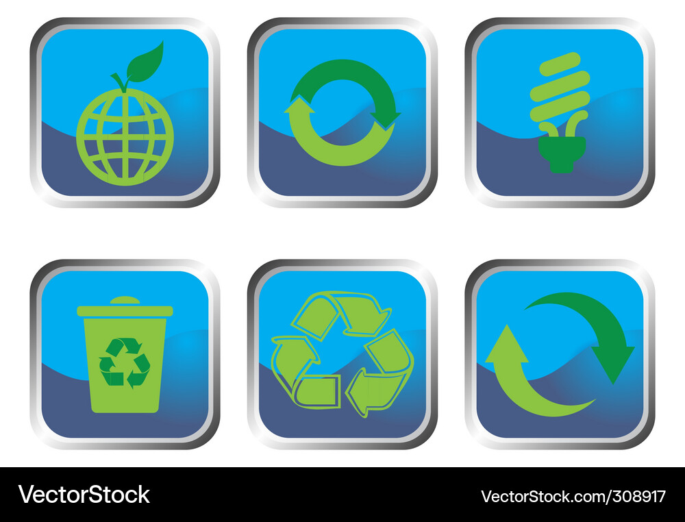 Recycle button set Vector Image