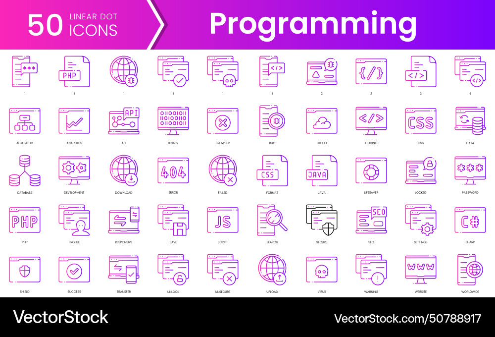 Set von Programmier-Icons Gradienten-Stil Symbol Set von Programmier-Icons Gradienten-Stil Symbol vektorbild