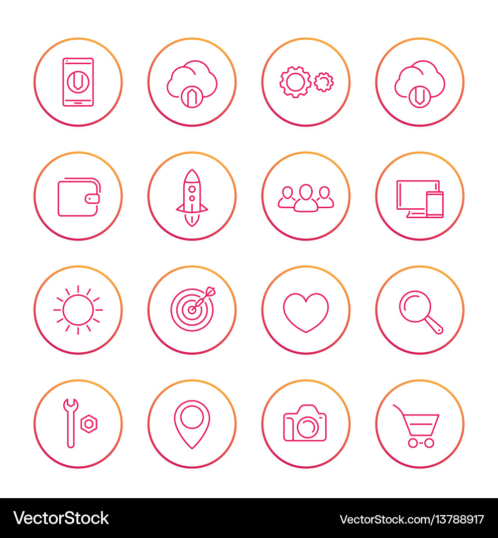 Thin line web icons set basic interface elements Thin line web icons set basic interface elements vector image
