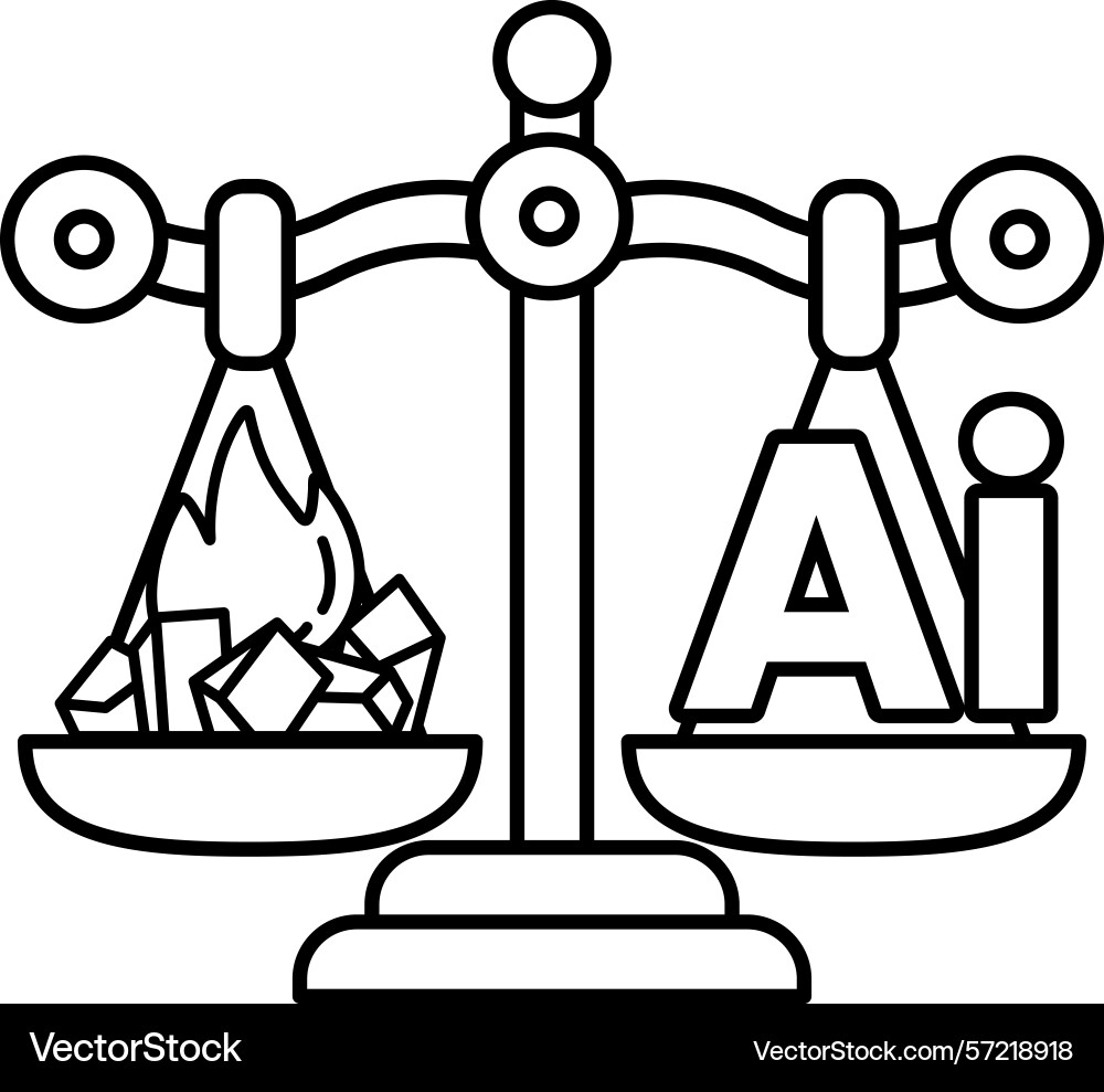 A scale with the letters ai Vector Image