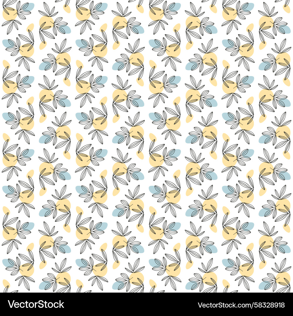Abstract Leaf Seamless Pattern Vector Image