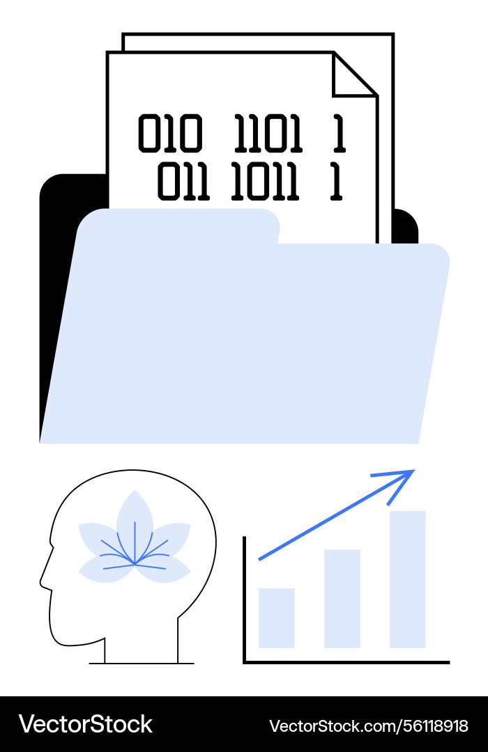 Digital data storage and analytics with growth Digital data storage and analytics with growth vector image