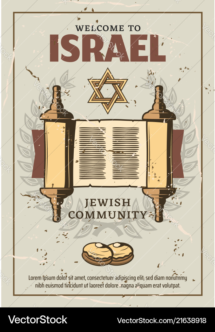 Israel reisen judaismus torah manuskript scroll Israel reisen judaismus torah manuskript scroll vektorbild