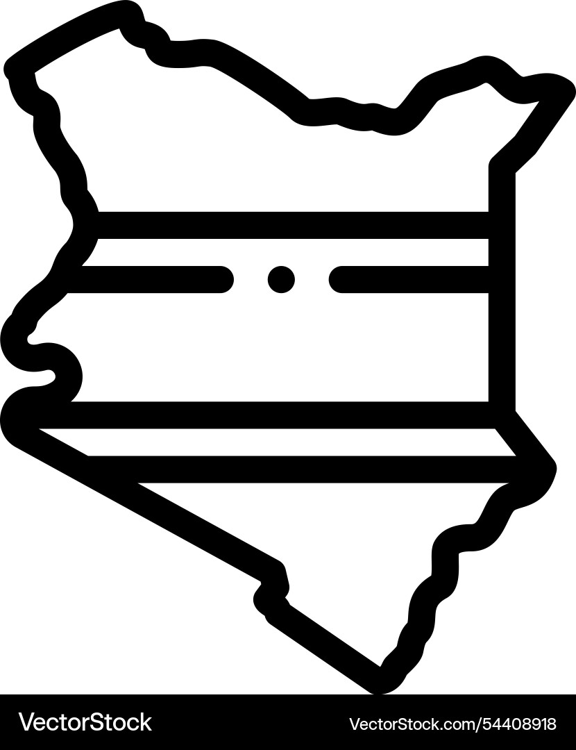 Kenya icon thin linear style design isolated Kenya icon thin linear style design isolated Vector Image