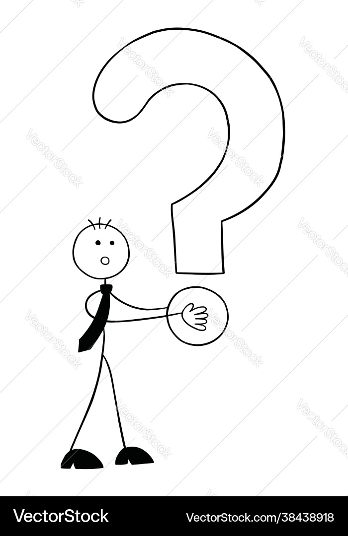 Stickman businessman character holding big Stickman businessman character holding big vector image