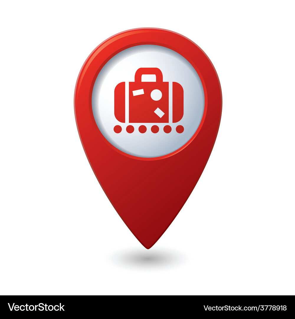 Suitecase red pointer Vector Image