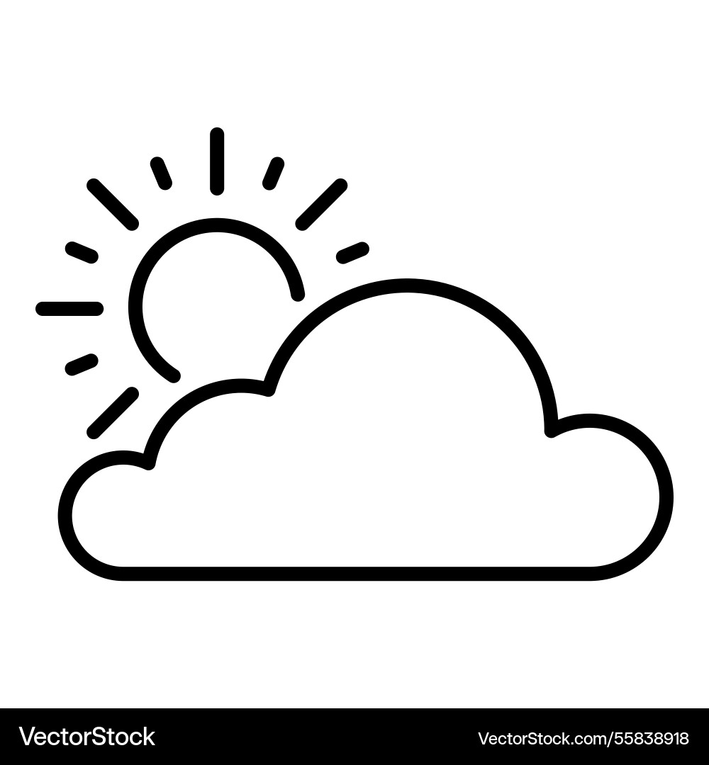 Sunny line icon Royalty Free Vector Image - VectorStock