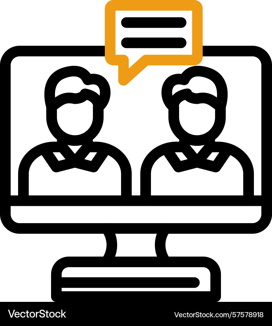 Virtual event two color icon Vector Image