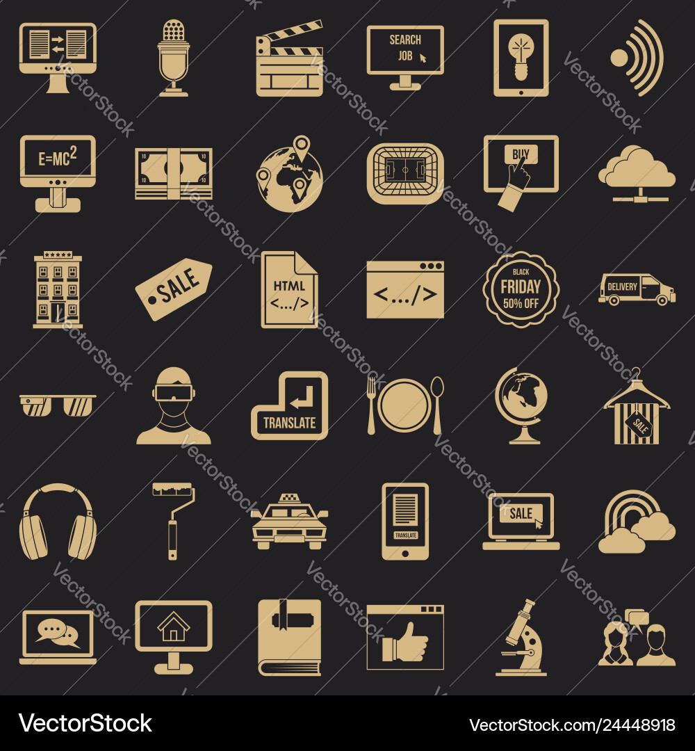 Web equipment icons set simple style Web equipment icons set simple style vector image