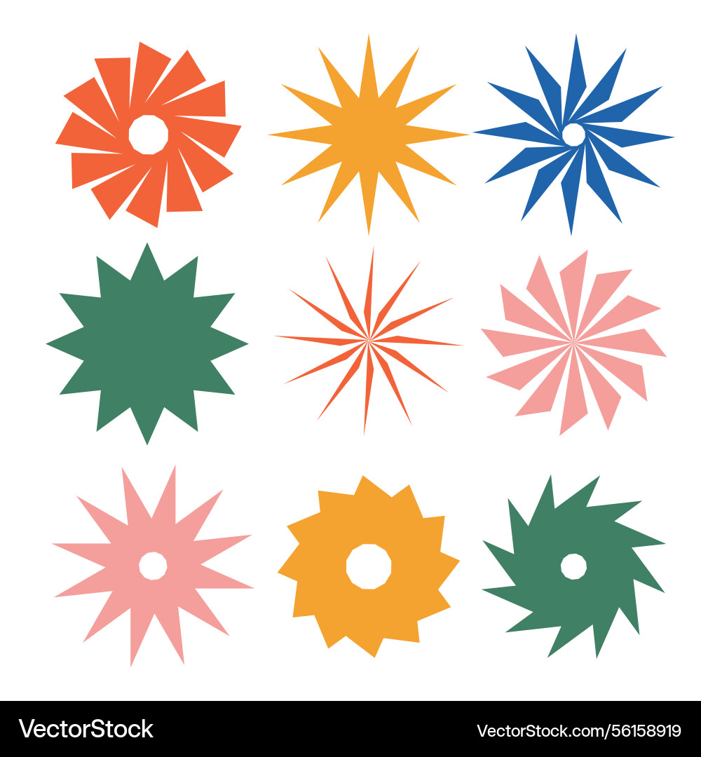 Abstract flower patterns collection colorful Abstract flower patterns collection colorful vector image
