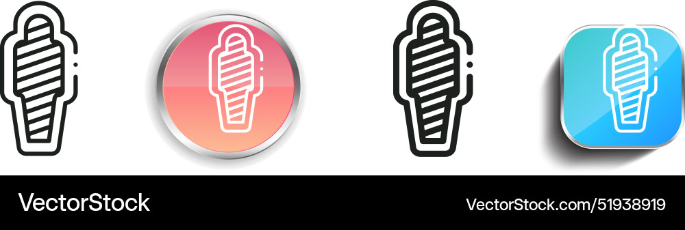 Burial icon thin linear regular and button style Burial icon thin linear regular and button style Vector Image