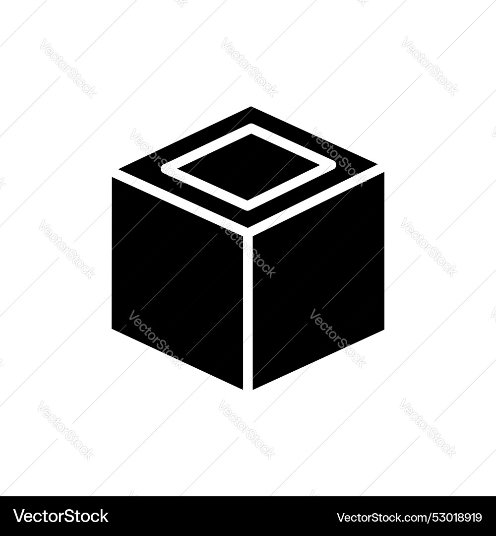 Cube icon set square sugar 3d symbol cubic vector image