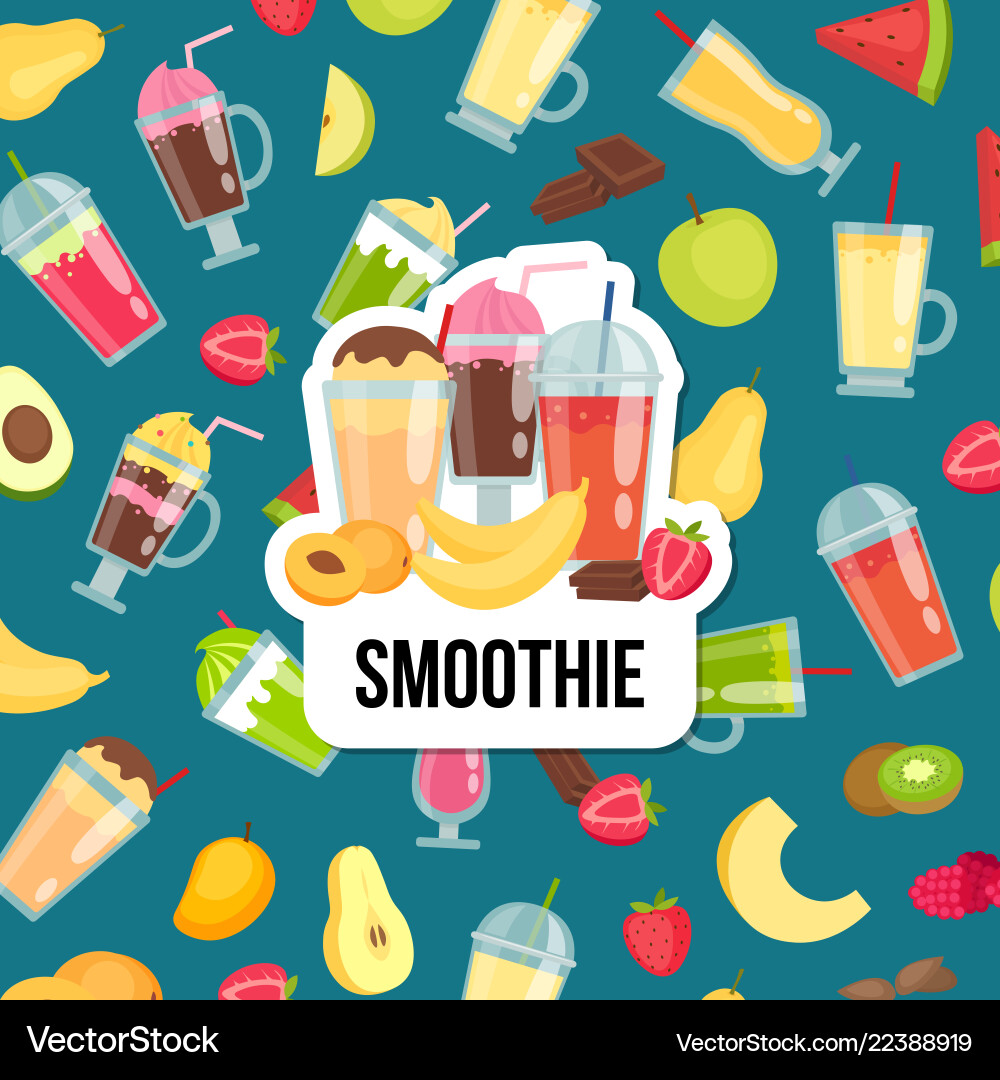 Flat smoothie with place for text Flat smoothie with place for text vector image