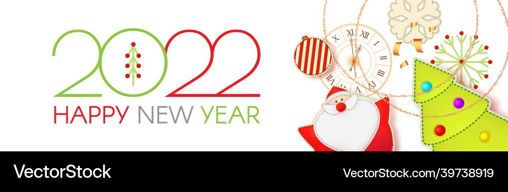 Happy 2022 new year christmas cute design template vector image