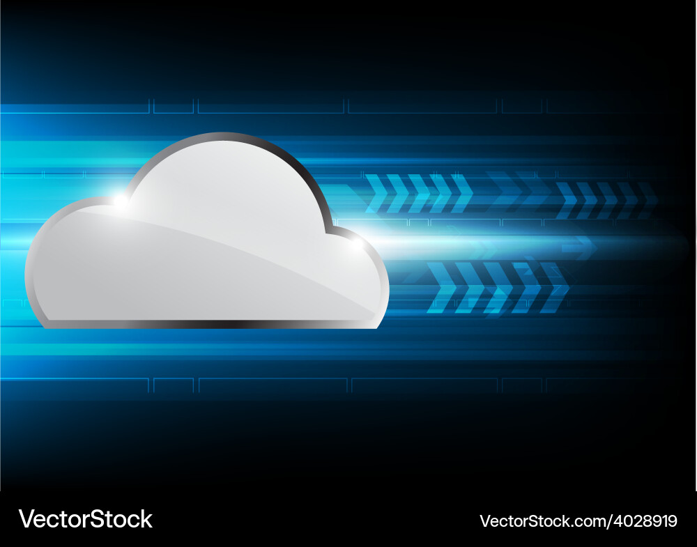 Hi speed cloud computing technology vector image