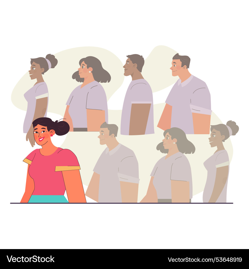 Uniqueness and individuality character standing Uniqueness and individuality character standing vector image