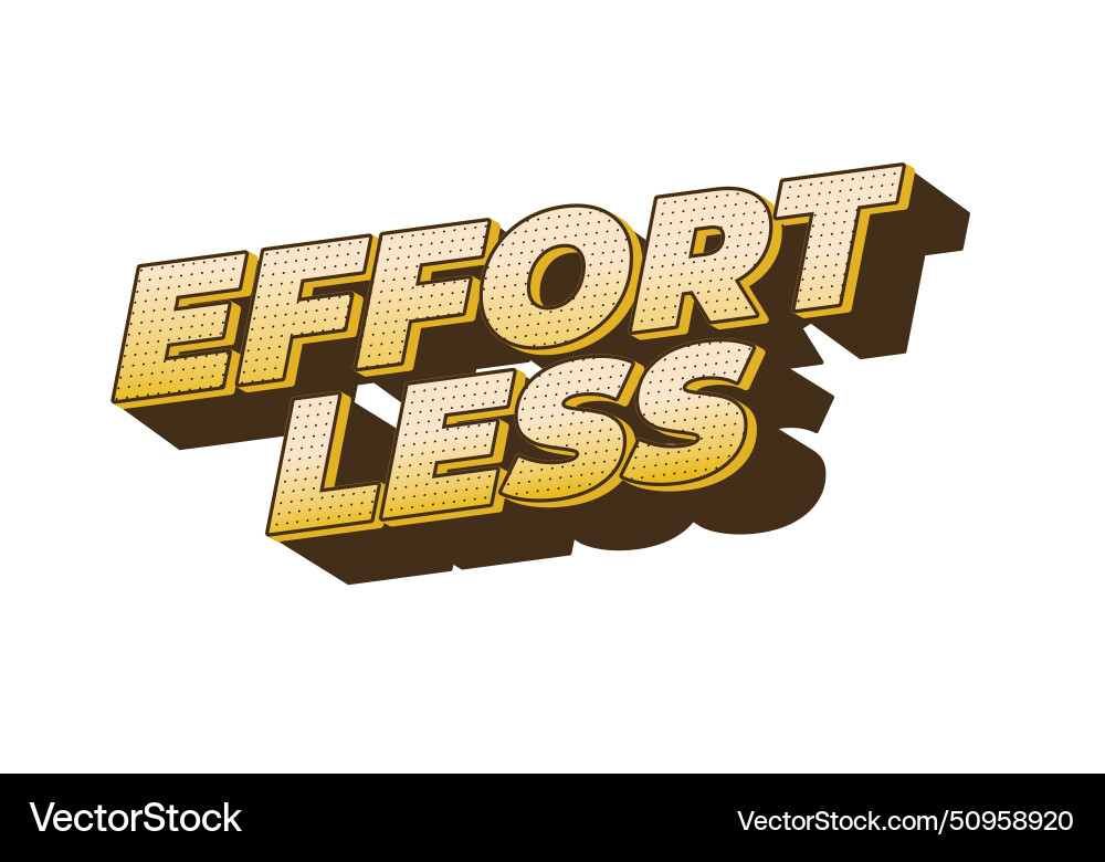 Effortless text effect in 3d look with eye Effortless text effect in 3d look with eye vector image