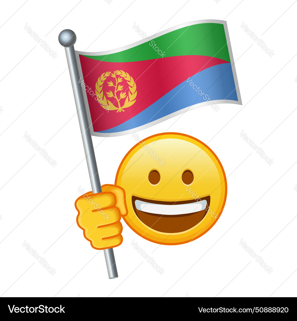 Emoji mit eritrea Flagge große Größe von gelb Vektorbild