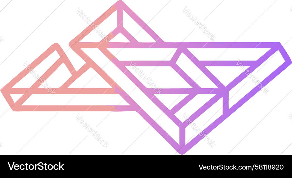 Interlocking Angular Shapes - Abstract Geometry Vector Image
