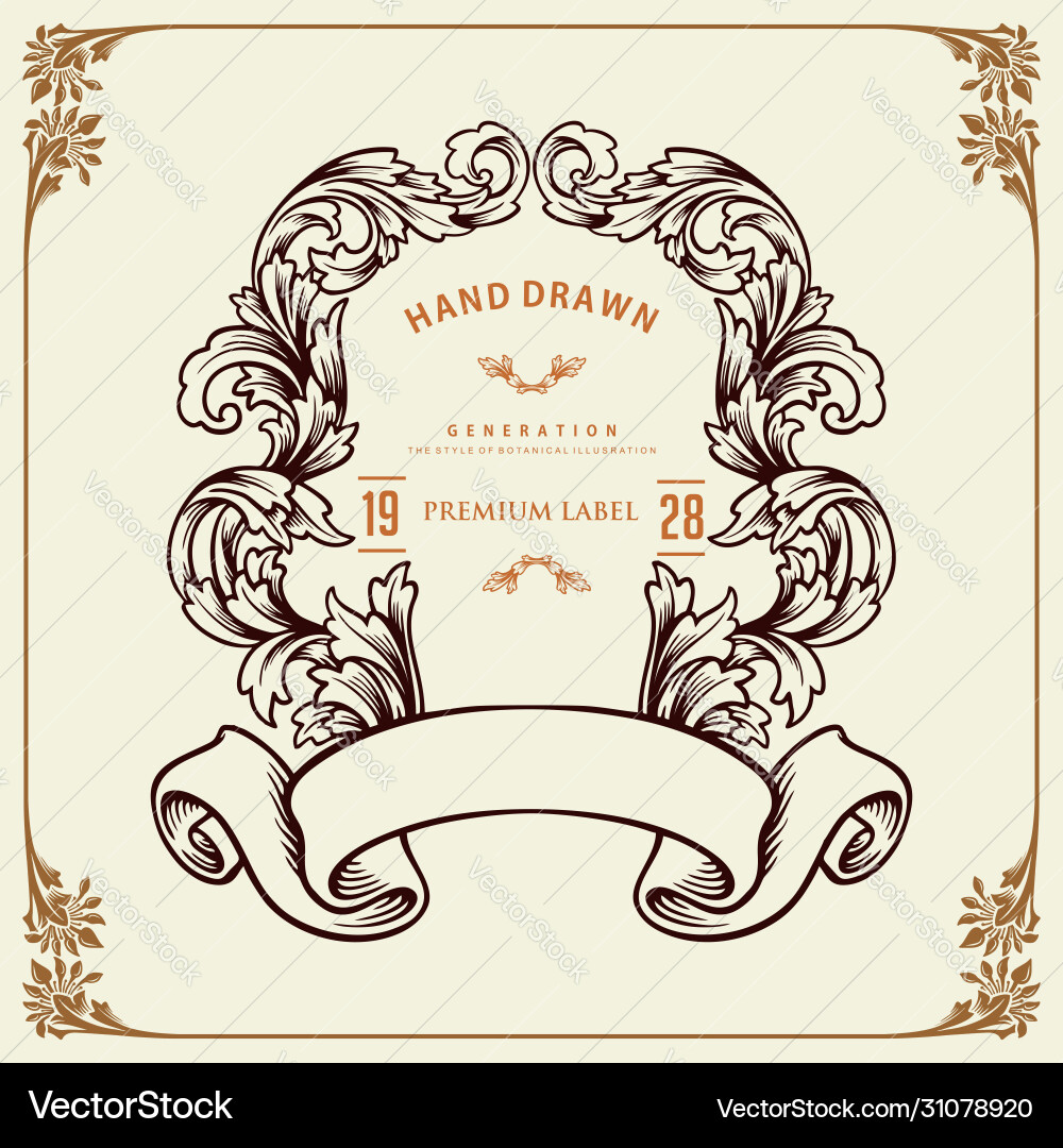 Rahmen floral retro design victorian style Rahmen floral retro design victorian style vektorbild