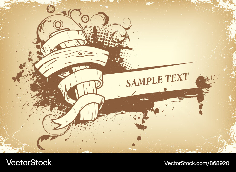 Rustic Ribbon Scroll Vector Image