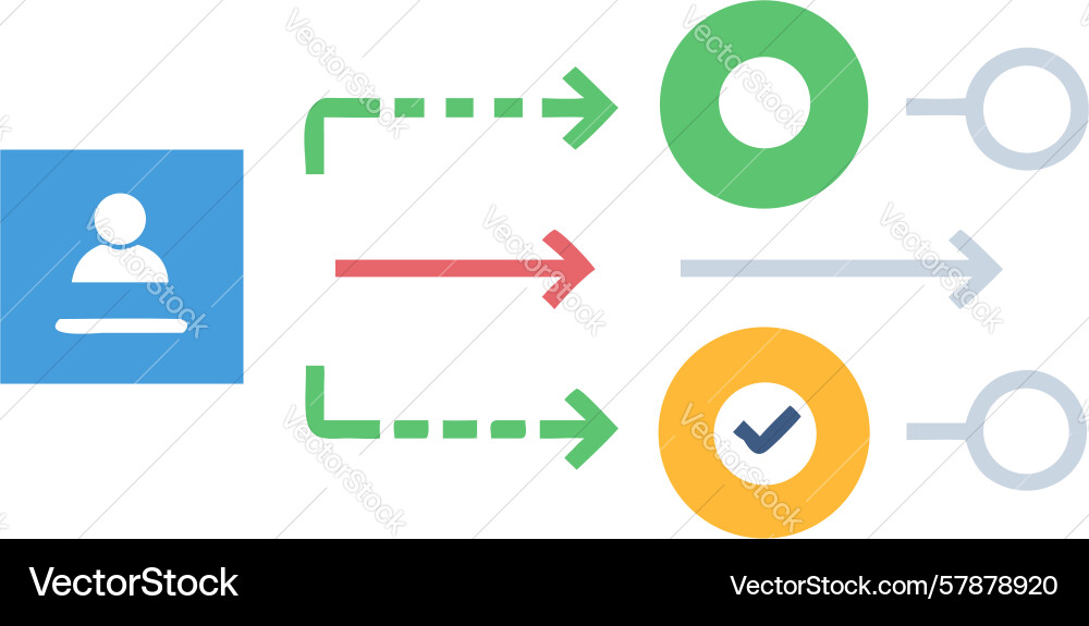 User process flow diagram with multi-stage Vector Image