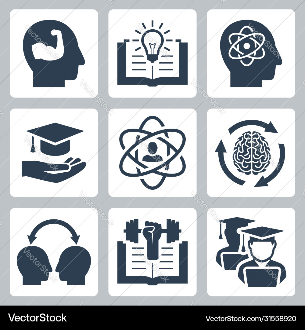 Wissens- und bildungsbezogene Icons Wissens- und bildungsbezogene Icons vektorbild