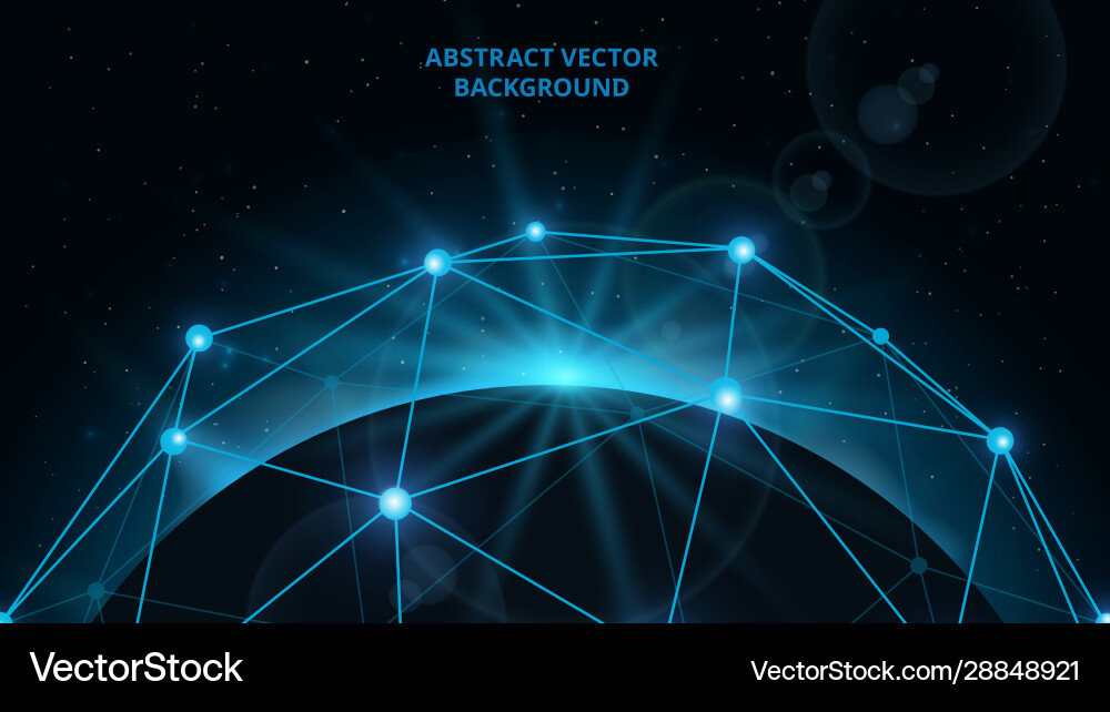 Connected Digital Globe Network vector image