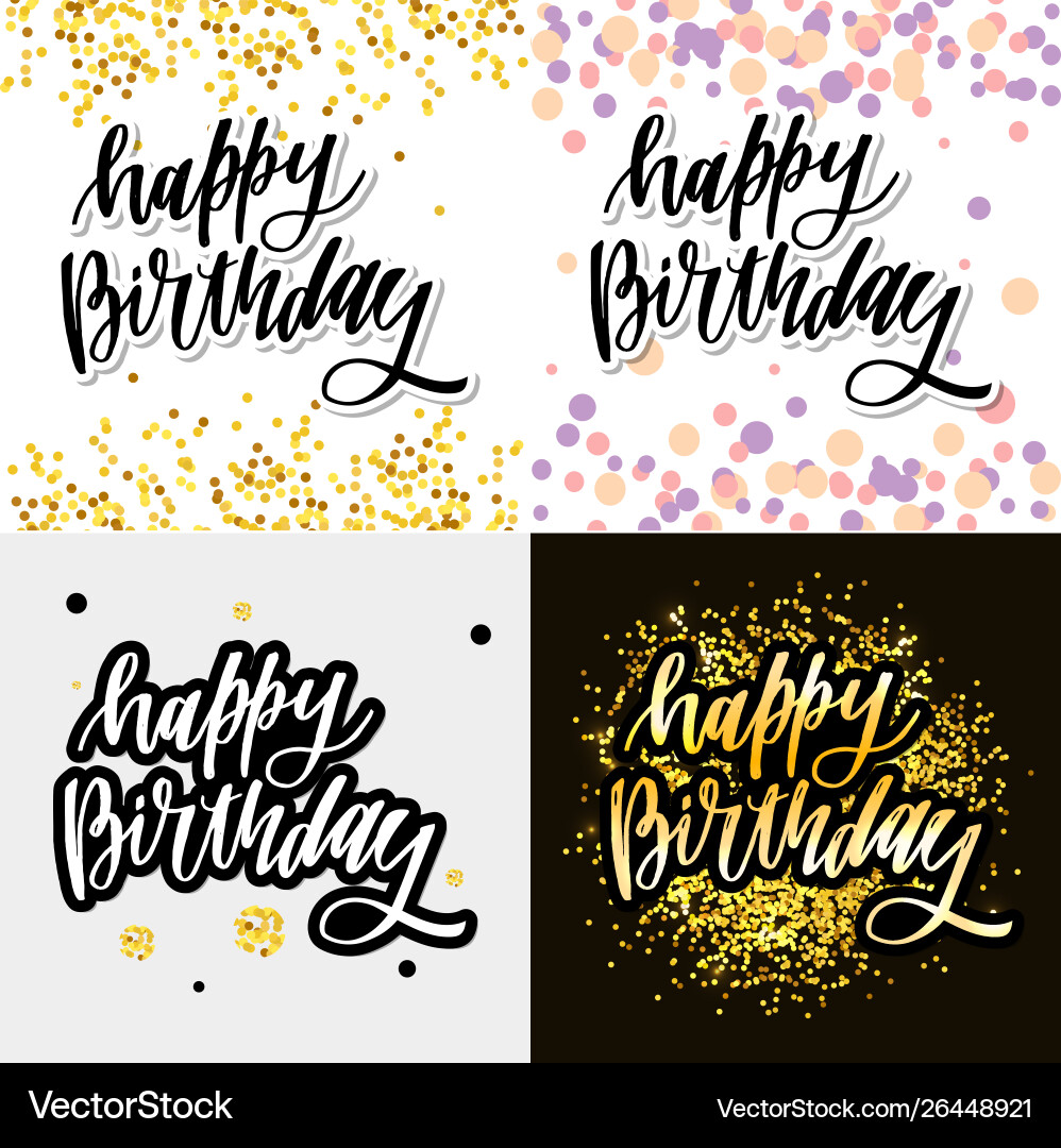 Happy birthday hand drawn lettering design Happy birthday hand drawn lettering design vector image