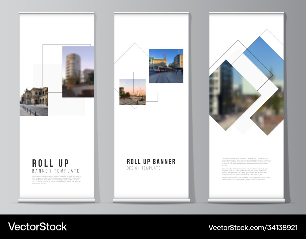 Layout roll up mockup design templates Layout roll up mockup design templates vector image