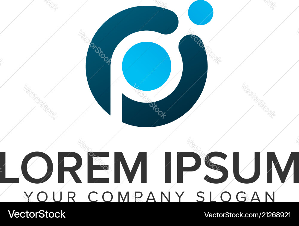 Letter p dot tech logo design concept template Vector Image