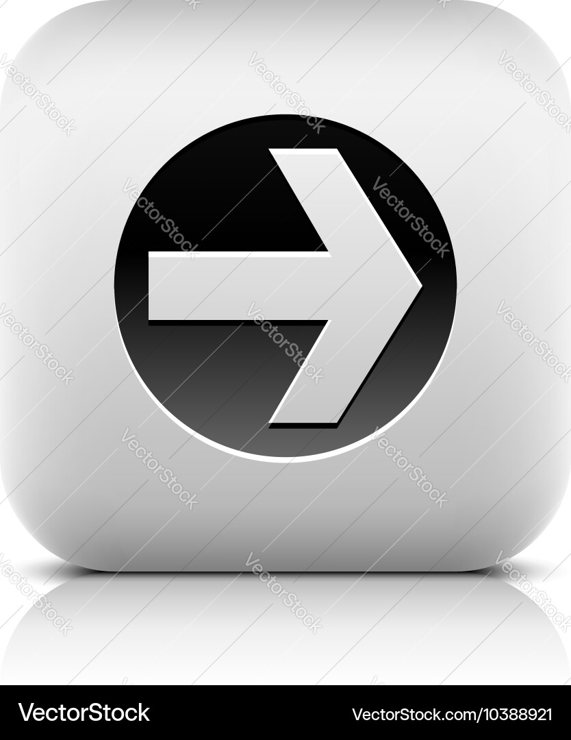 Web icon with arrow sign in black circle Vector Image