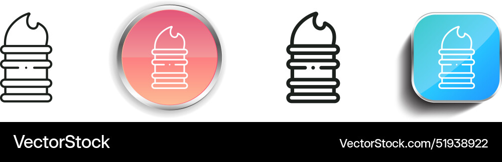 Burn icon thin linear regular and button style vector image