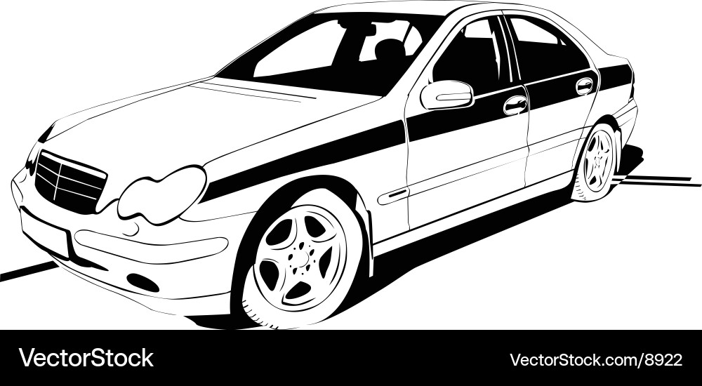 Car on white background Royalty Free Vector Image