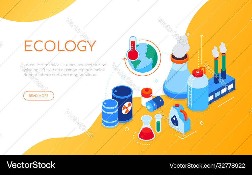 Ecological problems - modern colorful isometric Ecological problems - modern colorful isometric vector image