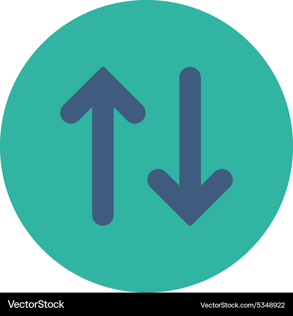 Flip flat cobalt and cyan colors round button Vector Image