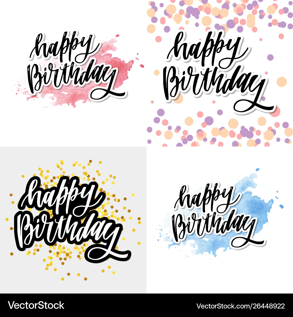 Happy Birthday Hand gezeichnete Schrift Design Happy Birthday Hand gezeichnete Schrift Design vektorbild