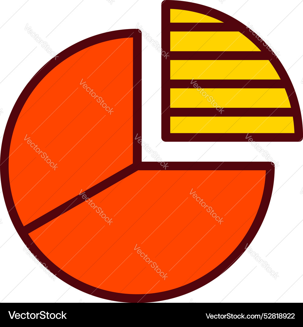 Pie chart icon design Royalty Free Vector Image