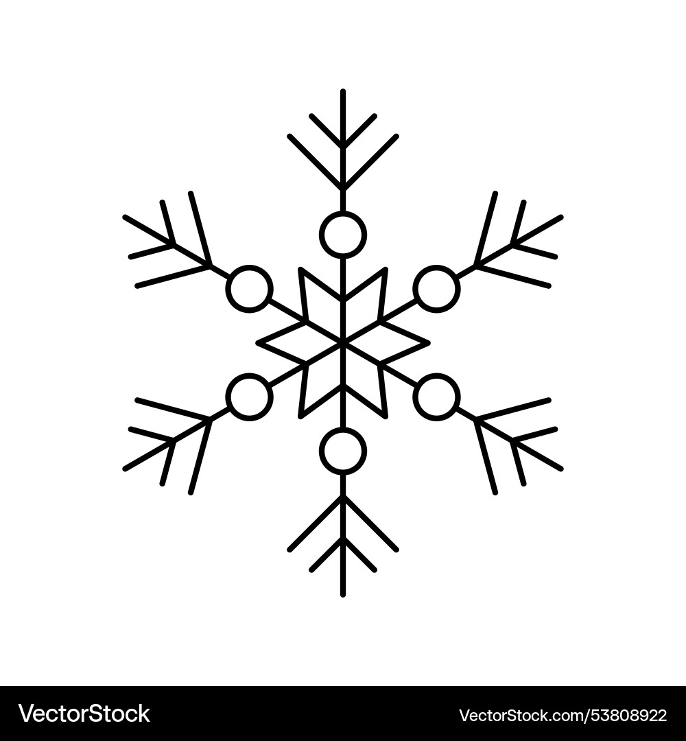 Snowflake for snow design and pattern black line Snowflake for snow design and pattern black line vector image