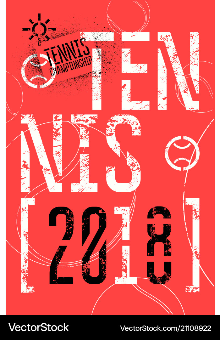 Tennis typografische Vintage Grunge Stil Poster Tennis typografische Vintage Grunge Stil Poster vektorbild